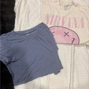 Nirvana Graphic Tee and American eagle Blue T-Shirt